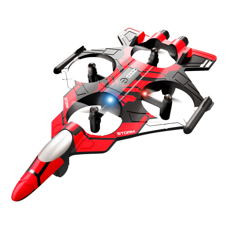 ZHRC Z100 2.4G EPP Hover Fighter Glider One-Key Circling 360 Roll 4 Turbofans 4CH LED RC Drone Airplane Quadcopter Stunt Glider RTF