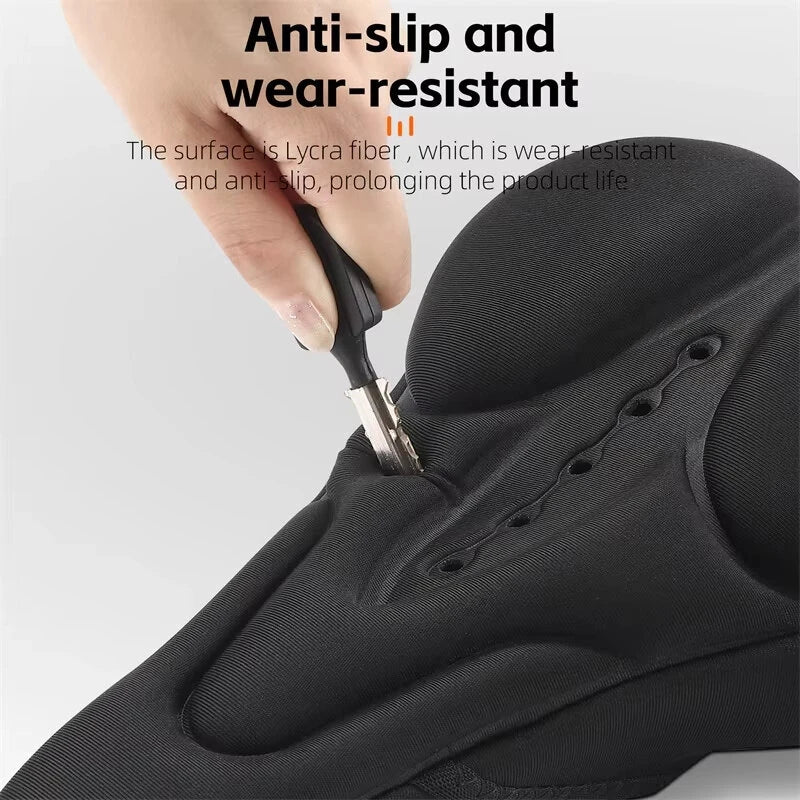 WEST BIKING Silicone High Elastic Bicycle Cushion Cover Breathable Soft Bike Seat Cushion with Rainproof Protection for Outdoor Riding