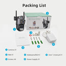 3MP+3MP Dual Lens WiFi Security Camera 5X Zoom Dual Screen PTZ Camera  ICSEE APP Outdoor Auto Tracking Color Night Vision AI Human Detection Two-Way Audio IP66 Waterproof Surveillance Camera