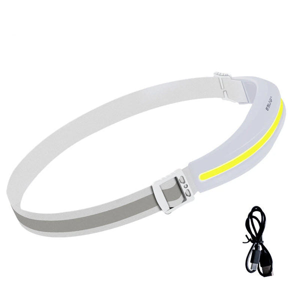 Lightweight Portable COB Headlamp Rechargeable Head Mounted Style Work Light Outdoor Camping Night Running Floodlight Fishing Headlight