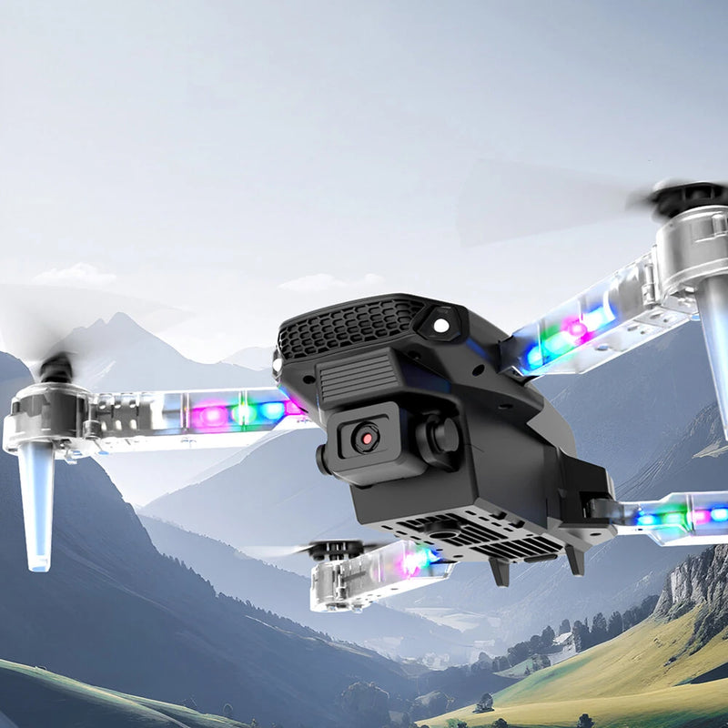 YLR/C E88D WiFi FPV with HD Dual Camera Lighting Arms Optical Flow Positioning Colorful LED Light Foldable RC Drone Quadcopter RTF