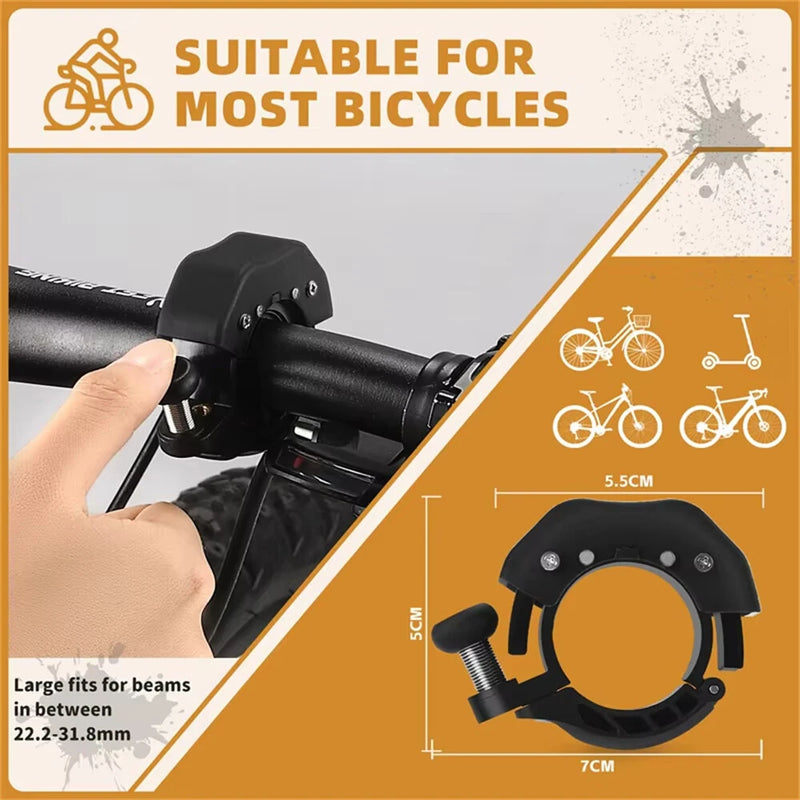 WEST BIKING 85 dB Mini Bicycle Bell Ring Fits 22.2-31.8mm Handlebars Clear Ringtone Aluminum Alloy Invisible Bell for MTB Cycling Safety