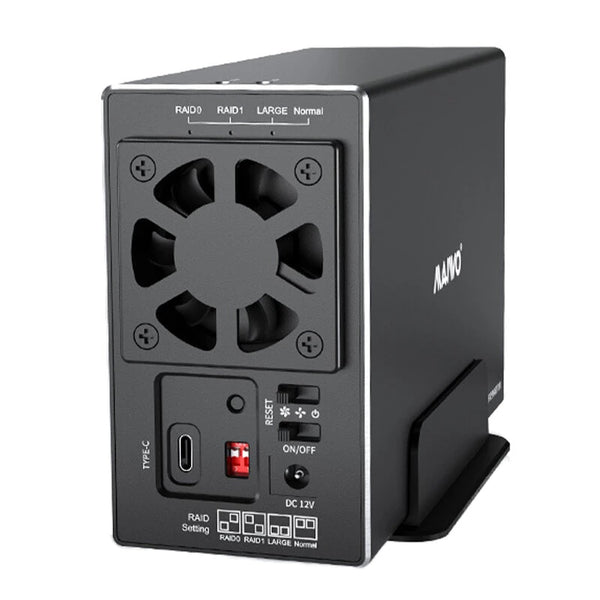 MAIWO 3.5'' HDD SATA RAID Storage Enclosure 5Gbps/10Gbps Dual Bay Hard Drive Docking Station to USB3.1 Type-C Gen2 with 4 Raid