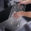 12/15 Tube Foldable Kitchen Sink Drainer Stainless Steel Vegetable Fruit Bowls Dishes Drain RackKitchen Sink Shelf Kitchen Utensils