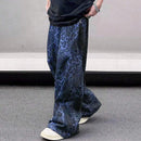 INCERUN Mens Leopard Print Daily Pant Side Zipper Design Fashion Loose Fit Long Trousers for Men Large Size S-5XL