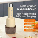 Comfook 2-in-1 Electric Electric Vacuum Meat Mincer Cordless Food Processor with 6-Blade Mincer, USB Rechargeable Vacuum Pump for Bags and Containers