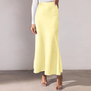 VONDA Women Bustle Skirt Fashion Elegant Overskirts Comfy Touch Solid-color Bottom Skirt Plus Size for Women