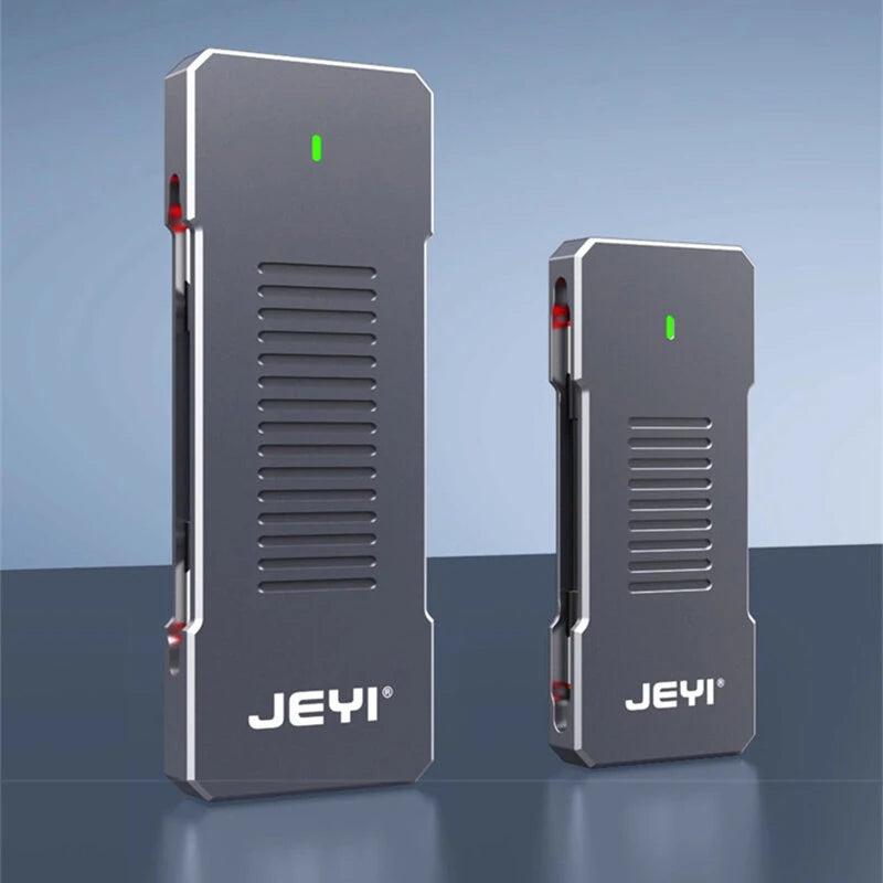 JEYI i9 M.2 NVMe SSD Case 10Gbps USB3.1 Gen2 Portable External Solid State Drive Built-in Type-C Cable Support 2230/2242/2260/2280 SSD Enclosure