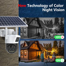 Guudgo 10x Optical Zoom Solar Security Camera Outdoor Dual-lens Wireless PTZ Full Color Night Vision Two-Way Talk Human Detection Waterproof Surveillance Camera