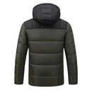 TENGOO HJ-15G Unisex Cotton-padded Heated Jacket - 15 Heating Areas, USB/DC Charging, Winter Electric Thermal Warm Jacket for Outdoor Hiking Camping