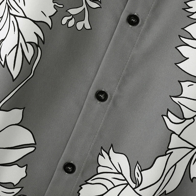 INCERUN Men Flowers Print Loose Fit Long Sleeve Shirts Casual Daily Large Size Lapel Tops for Men S-5XL