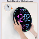 Tuya APP Smart Wifi Wall Clock RGB Calendar Clock Living Room Digital Wall Clock App Intelligent Control Colorful LED Wall Calendar Clock Date Temperature Display
