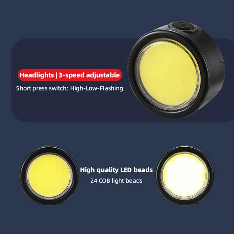 BIKIGHT 100LM Mini Bike Headlight Taillight 200mAh Type-C Rechargeable 3 Modes Adjustable Warning Bicycle Light for MTB Night Riding Safety