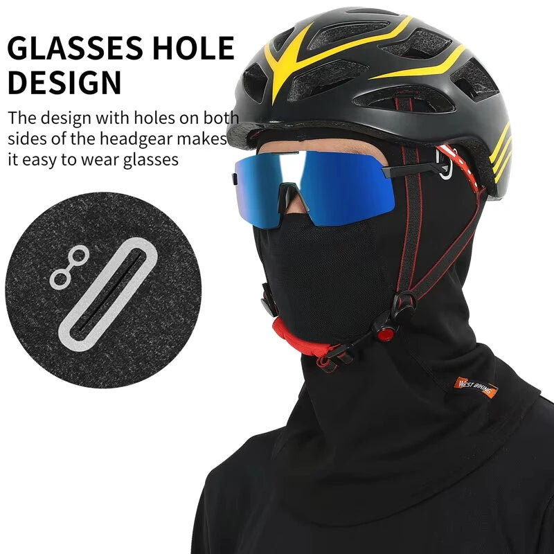 WEST BIKING Thermal Men's Hat Winter Cycling Protective Geasr Windproof Bike Helmet Liner Breathable Balaclava Face Mask Headwear for Skiing Skating Biking