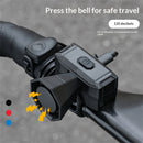 WEST BIKING 120dB Mini Bicycle Horn Type-C Charging 5 Modes Warning Waterproof Electric Bike Bell for MTB Riding Safety