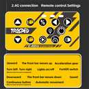 TRASPED HG-4-243 RTR 1/64 2.4G Mini RC Car Alloy Forklift Support App Remote Controlled LED Light Sound Engineering Vehicle Desktop Toys Model Collection Gift For Boys