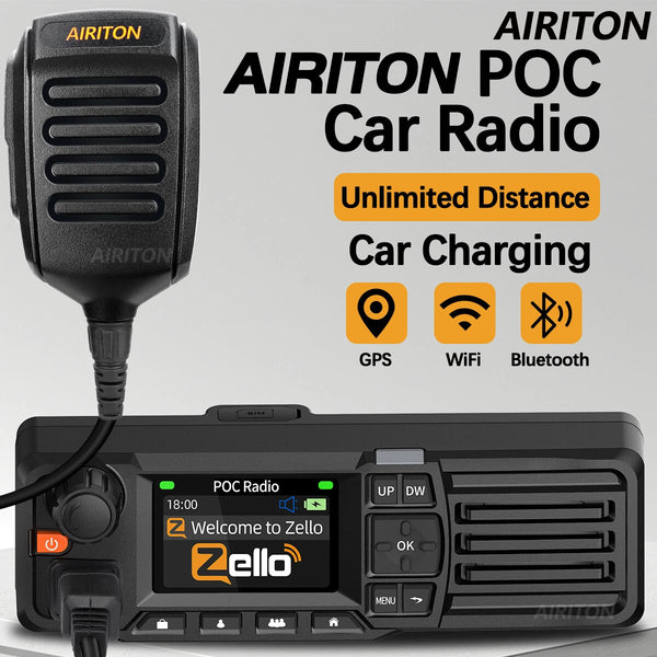 AIRITON AI-828 Mobile POC Car Radio Global GPS Unlimited Distance Network Zello Walkie Talkie Bluetooth 2G 3G 4G Android WIFI Car Radio