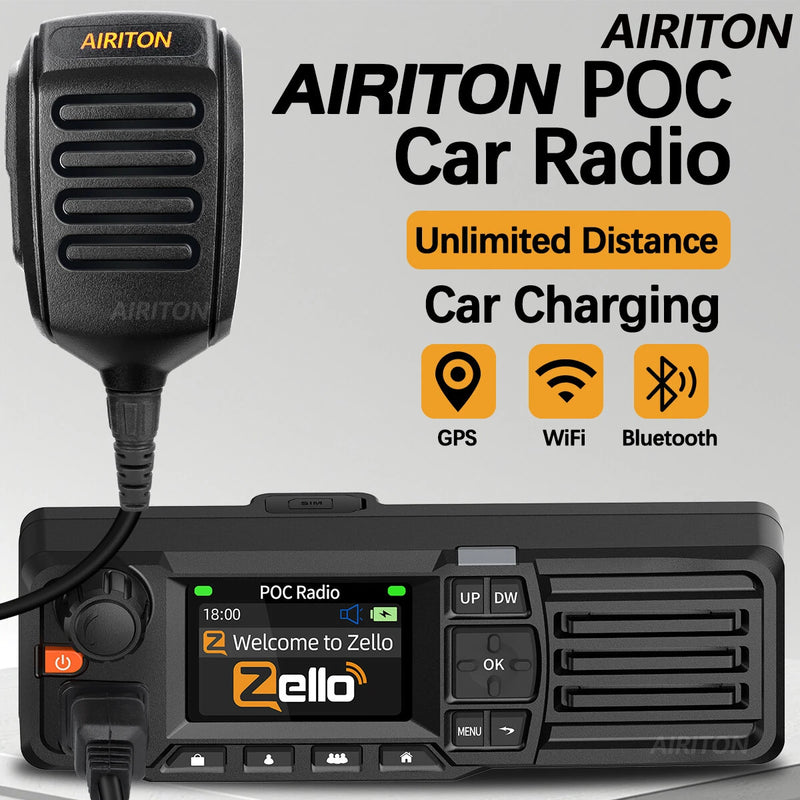 AIRITON AI-828 Mobile POC Car Radio Global GPS Unlimited Distance Network Zello Walkie Talkie Bluetooth 2G 3G 4G Android WIFI Car Radio