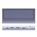 X0165 6-In-1 10Gbps Type-C Hub Docking Station with USB3.2*2 / USB-C PD100W / 4K HD / RJ45 Ethernet / M.2 NVMe&SATA SSD Case Multi-ports Splitter Adapter for Tablet Laptop Phone