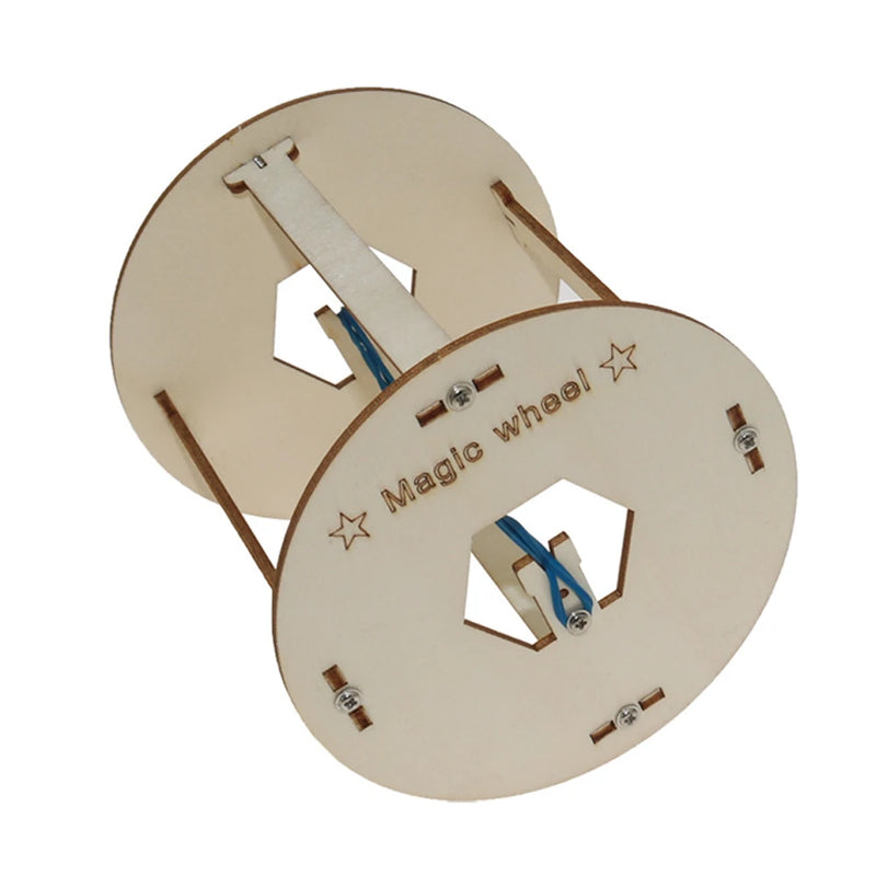 Wooden DIY Educational Scientific Experiments Early Education Toys Magic Wheel for Children