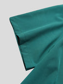 INCERUN Mens Shirt Solid Color Short Sleeve Shirts Summer Daily Lapel Casual Men's Top Shirts