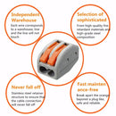 Excellway ET20 10Pcs 2 Pins Spring Lever Terminal Block Electric Cable Wire Connector