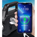 LED+COB/SMD Portable Strong Camping Light USB Charging Solar LED Handheld Flashlight Multifunctional Power Display With Side Light for Mountaineering Hiking Work Torch