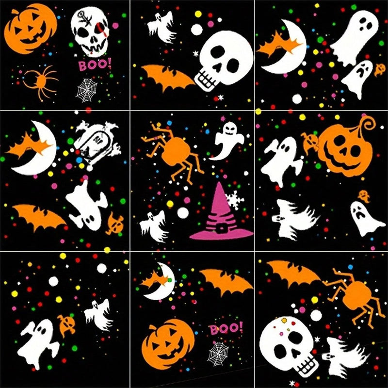 16 Patterns Halloween Atmosphere Decoration Light Halloween Projection Lamp LED Fantasy Light With Dynamic Pumpkin Skull Spider Witch Hat Bat Ghost Suitable For Home Bedroom Party Halloween Holiday Decoration