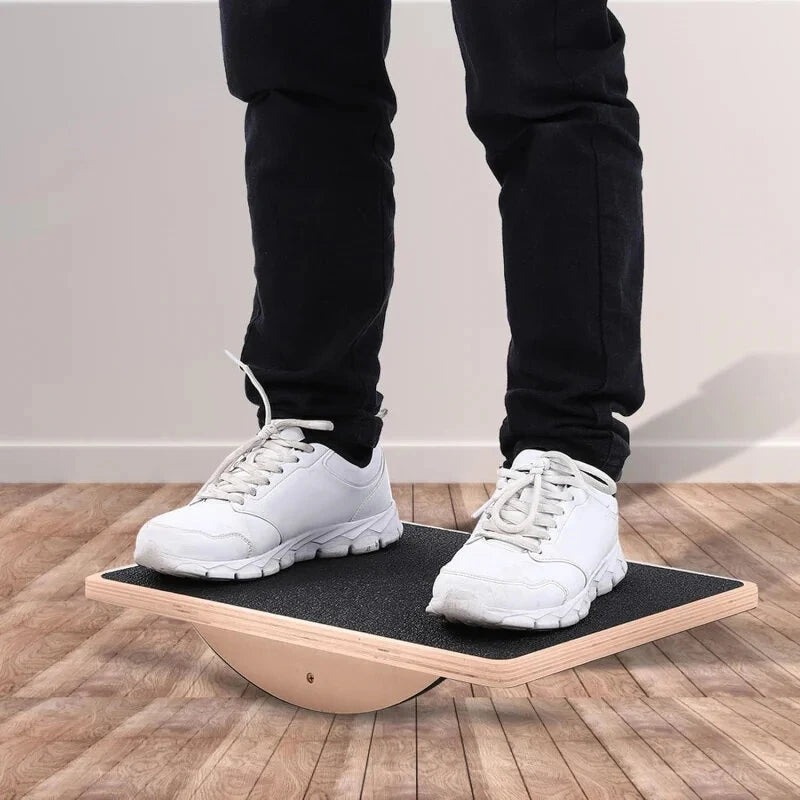 KALOAD Wooden Wobble Balance Board Adult Exercises Training Balancing Rocking Board Level Training Balance Pedal Gym Exercise Pad for Home Fitness