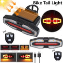 BIKIGHT Bicycle Solar Charging Wireless Remote Control Turn Signal Taillights USB Rechargeable Waterproof Bike Rear Light for Outdoor Night Riding Safety