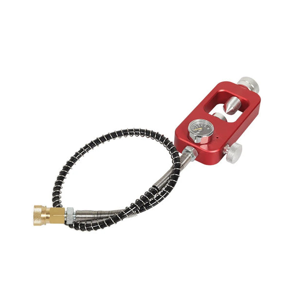 DIDEEP PSI Dial Mini Scuba Diving Tank Oxygen Cylinder Respirator Adapter 8MM Large to Small Scuba Tank Adapters Heads with Strap Tube