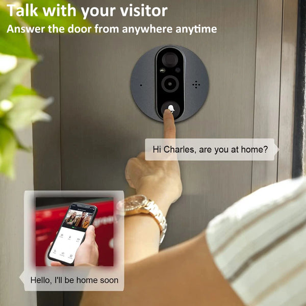 Tuya Smart WiFi 4.3" LCD Digital Peephole Door Viewer Camera 1080P 5000mAh PIR Motion Detection Two-way Intercom Work with Alexa Google Assistant