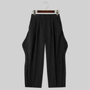 INCERUN Mens Pant Casual Chic Irregular Hem Pants for Fashion-forward Men Party Trousers