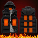 TENGOO HT-09 Heated Vest 9 Heating Areas Oversized Women Men Winter Vest Self Heating Hoodie Vest Usb Electric Thermal Vest Jacket Outdoor Vest