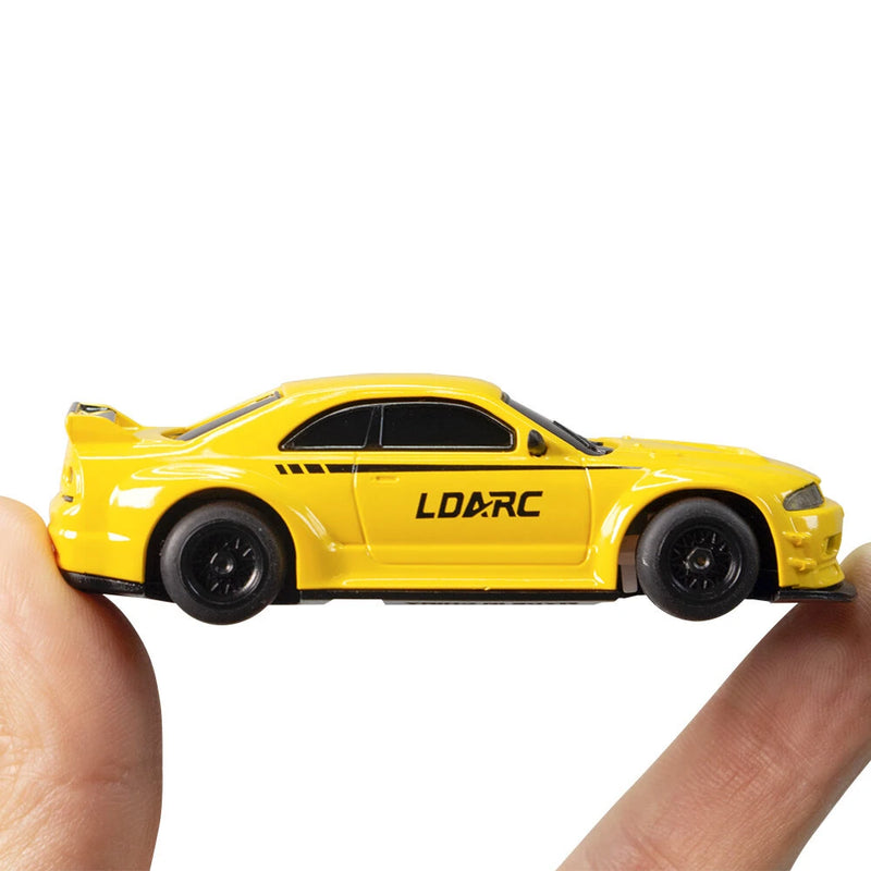 LDARC R02 1/64 2.4G RWD Drift RC Car Mini Race LED Light Radio Control High-Speed Motor On-Road Racing Vehicle Model Boys Gifts 60 Minutes Playing Time Toys