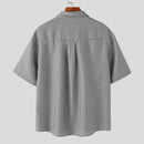 INCERUN Men Shirts Fashion Check Print Lace Up Lapel Shirt with Side Pocket Top Casual Daily Men Clothing