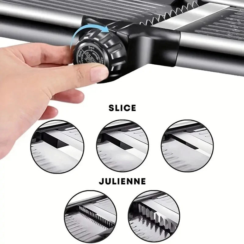 Multifunctional Vegetable Cutter Grater Food Slicer Adjustable Thickness for Cheese Fruits Vegetables Stainless Steel Food Cutter Slicer Dicer with Extra Brush for Kitchen