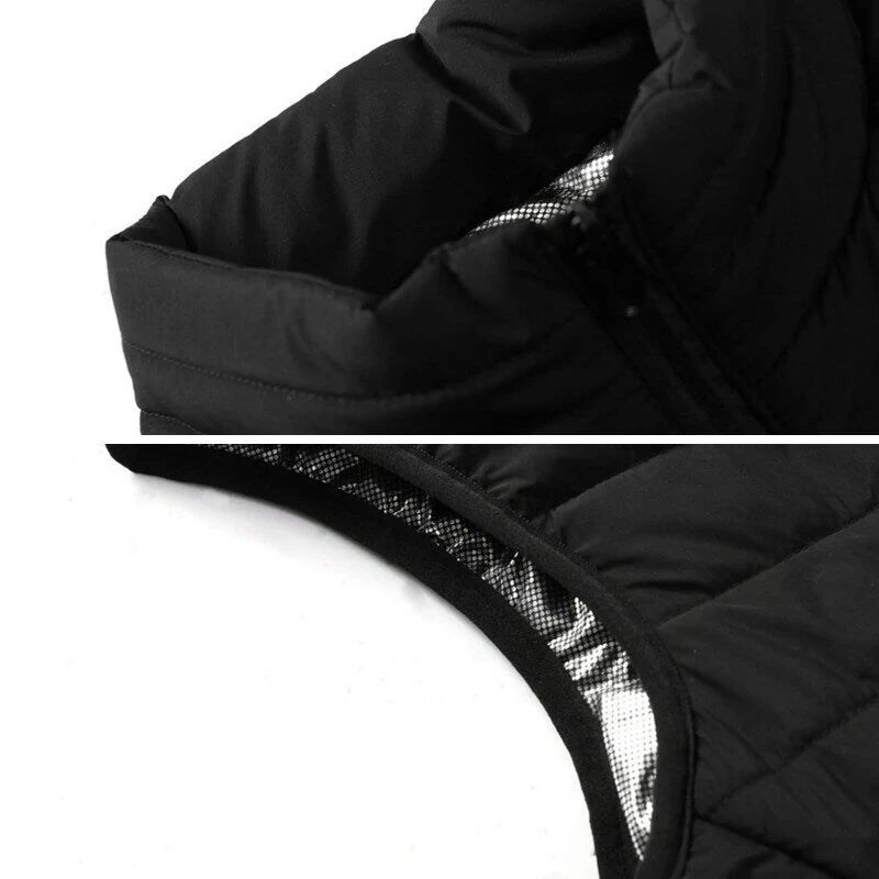 TENGOO HV-02 Unisex 2 Places Heating Vest 3-Gears Heated Jackets USB Electric Thermal Clothing Winter Warm Vest Outdoor Heat Coat Clothing