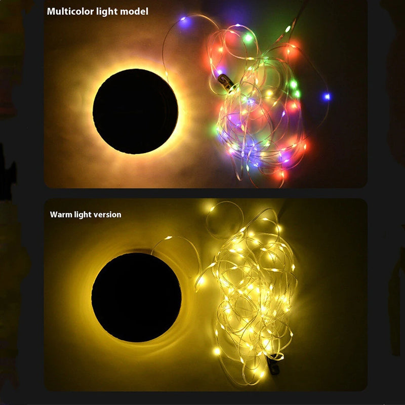 IPRee Outdoor Camping Light String Warm+Colorful Light 20M USB+Solar Rechargeable Waterproof Light Chain Portable Scalable Suspended Sky Tent Atmosphere String Light