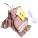 TENGOO 1pair Heated Gloves Mittens Knitting Fingerless Comfortable Winter Gloves for Indoor or Outdoor Man Women