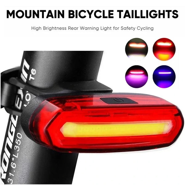 Bike Taillight 600mAh Battery 4 Light Modes USB-C Rechargeable IPX6 Waterproof Wear-resistant Lightweight Bicycle Rear Light for Night Cycling