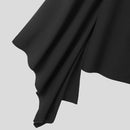 INCERUN Men's Casual Black Shirt, Button Up Long Sleeve Shirt, Chic Retro Lapel Loose Batwing Sleeve Shirt for Men