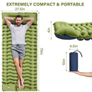 IPRee Outdoor Portable Self-Inflating Camping Air Mattress 4-Inch Thick Compact Ultralight Sleeping Pad with Built-in Foot Pump Pillow