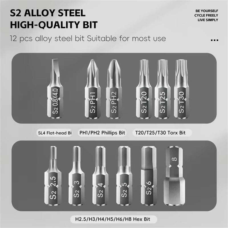 WEST BIKING Portable Bicycle Repair Tool Kit with Ratchet Wrench Tyre Lever Magnetic Screwdriver Allen Keys Multi-Tool Box