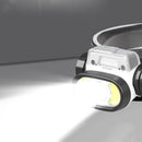 Wave Sensor 2000mAh 400LM 5 Lighting Modes LED Headlamp USB Rechargeable Head Torch COB Outdoor Cycling Adventure Fishing Flashlight Bike Headlamp