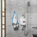 220V EU Plug Mini Instant Electric Water Heater Shower Set with Temperature Control Instant Hot Water Heater Shower Bathroom Faucet Water Heater 3500W Electric Water Heater Tankless Instant Heater