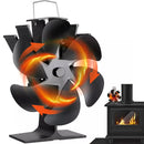 IPRee 6 Blades Heat Powered Stove Fan Black Fireplace Fan Log Wood Burner Eco-fan Quiet Home Fireplace Fan Efficient Heat Distribution