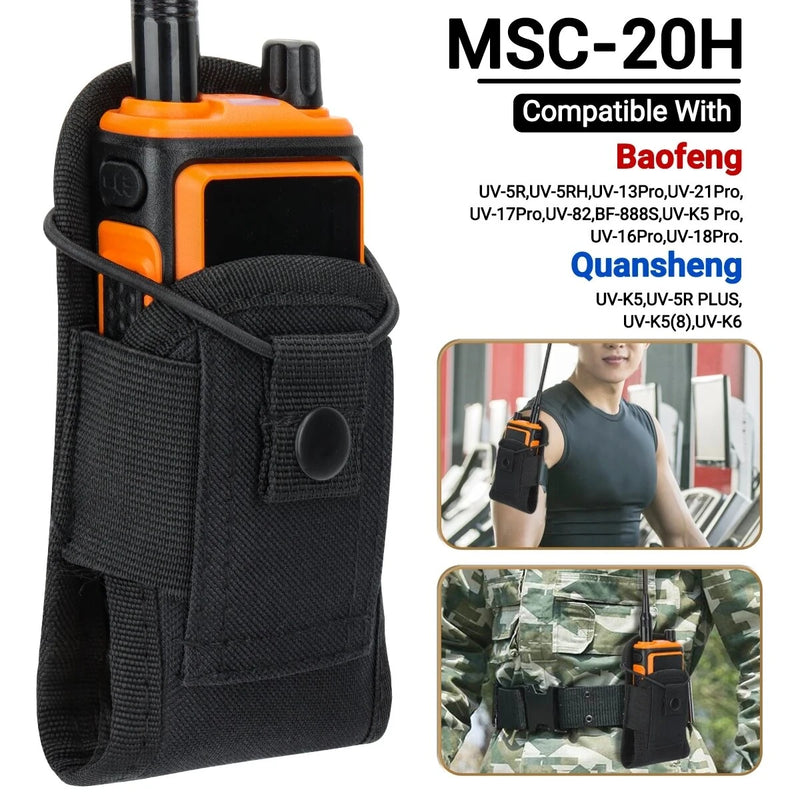 MSC-20H Tactical Walkie Talkie Pouch Radio Pouch Holder Pocket Portable Outdoor Sports Waist Bag Interphone Holster