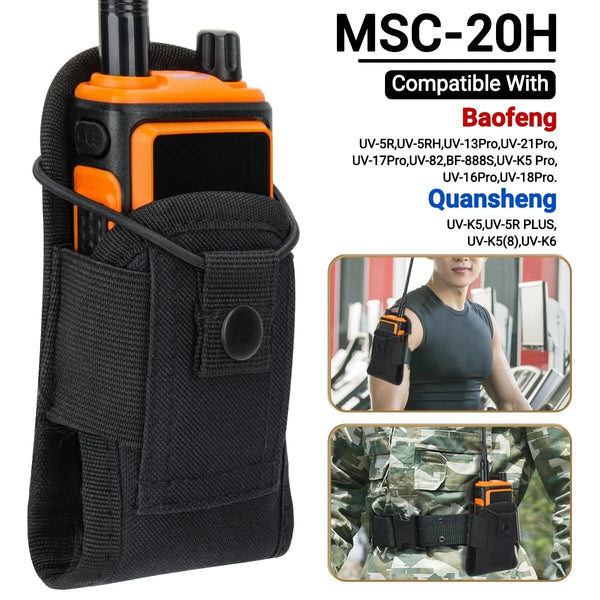 MSC-20H Tactical Walkie Talkie Pouch Radio Pouch Holder Pocket Portable Outdoor Sports Waist Bag Interphone Holster