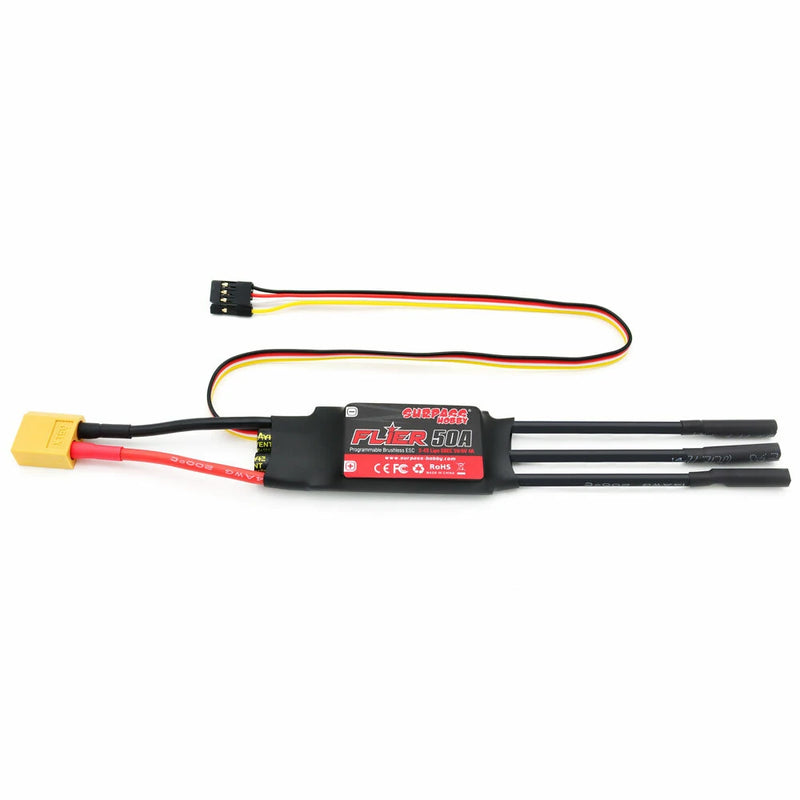 SURPASS-HOBBY FLIER Series New 32-bit 50A Brushless ESC With 5V/6V 4A SBEC 2-4S Support Programming for RC Airplane